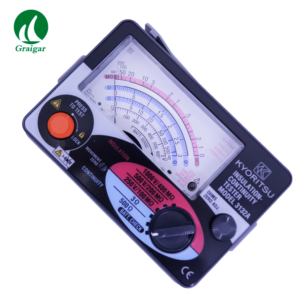 Kyoritsu 3132A Analogue Insulation Continuity Tester Test Voltage:250V/500V/1000V Earth Tester