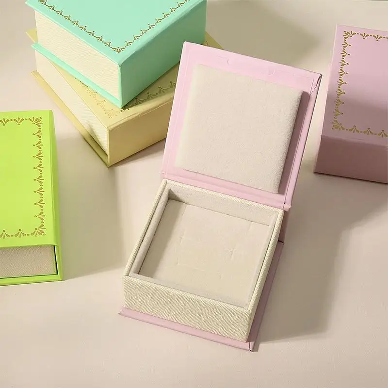 Creative Flip Cover Book Shaped Jewelry Box Earrings Ring Necklace Storage Case