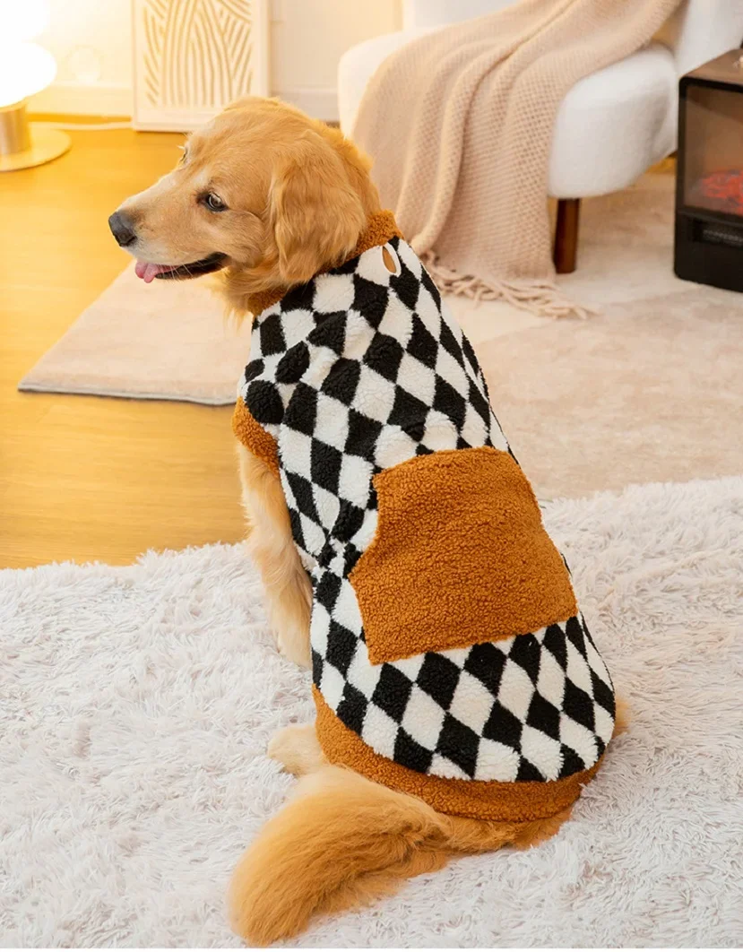 Suéteres de lana para perros grandes, chaleco cálido para perros, abrigo para mascotas, sudaderas con capucha Golden Retriever, disfraz para perros