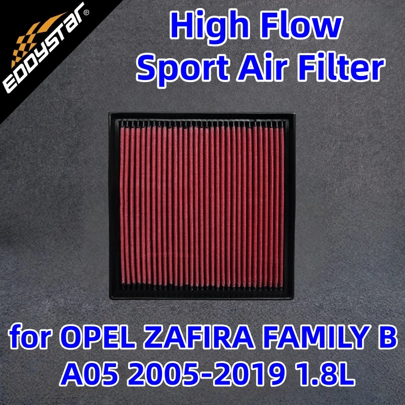 High Flow Sport Air Filter for OPEL ZAFIRA FAMILY B A05 2005-2019 1.8L M75 Washable Racing Intake Filters