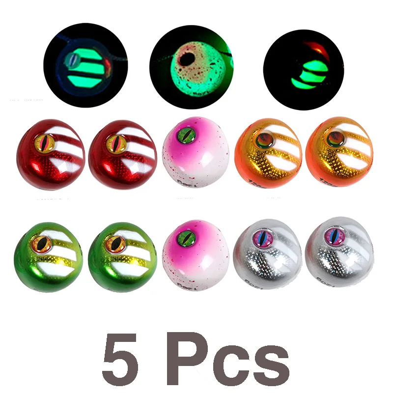 

5 Pcs Snapper Jig Slider Bait Glow Luminous Jig Head Jig Bait 60g 80g 100g 120g 150g 200g Marine Fishing Accessories