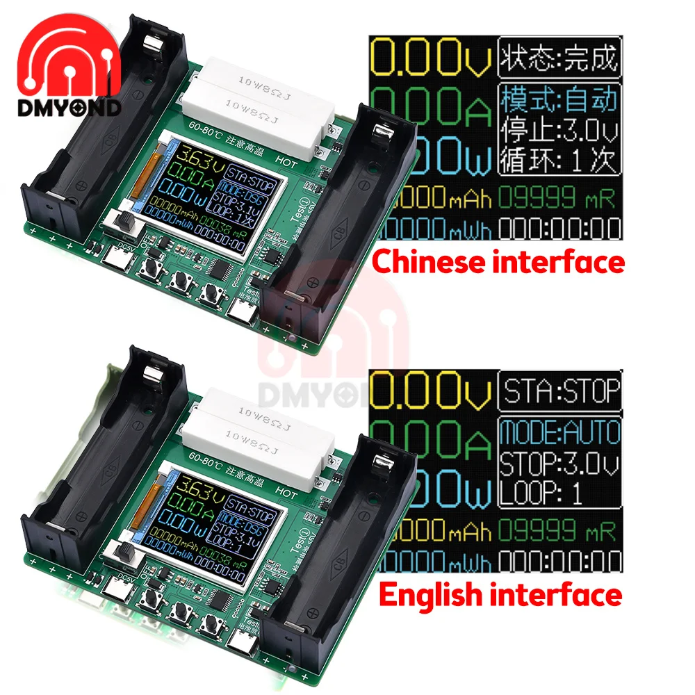 18650 Batterijcapaciteit Interne Weerstandstester Automatisch Opladen En Ontladen Module Interne Weerstandstester Type-C