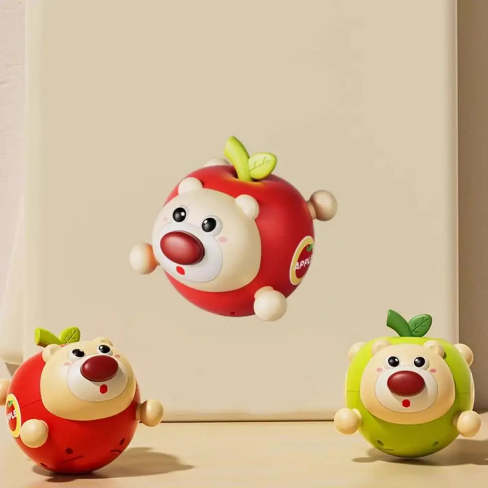 لعبة التنسيق بين اليد والعين لعبة بهلوان الطفل مع جرس على شكل حيوان عضاضة رولي بولي لعبة متذبذب الفاكهة لتطوير المحرك