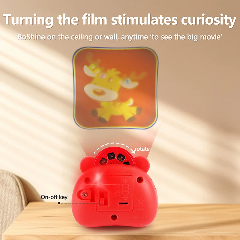 1 Set Cartoon Christmas Projector Camera Toys For Kids Christmas Gift Children Early Educational Sleep Story Projector Camera