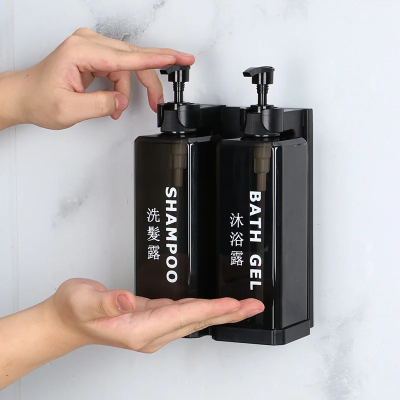 Hotel Shampoo and Shower Gel Separate Bottles Manual Press 500ml Shampoo Conditioner Dispenser Wall Mounts Hand Sanitizer Boxes