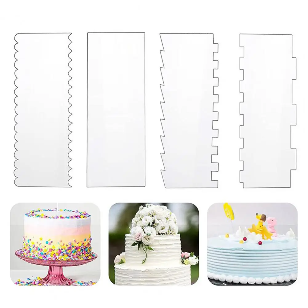 

Cake Comb Set Cake Decorating Tools Acrylic Cake Scraper Set for Diy Icing Buttercream Decorating Cakes Smoother for Mousse