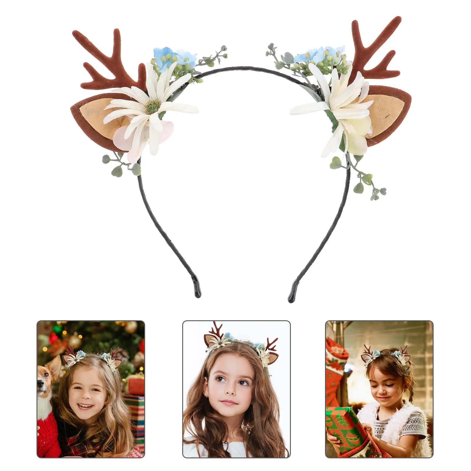 Diademas navideñas para el pelo, accesorios florales para tocado, ropa para niñas, Halloween para