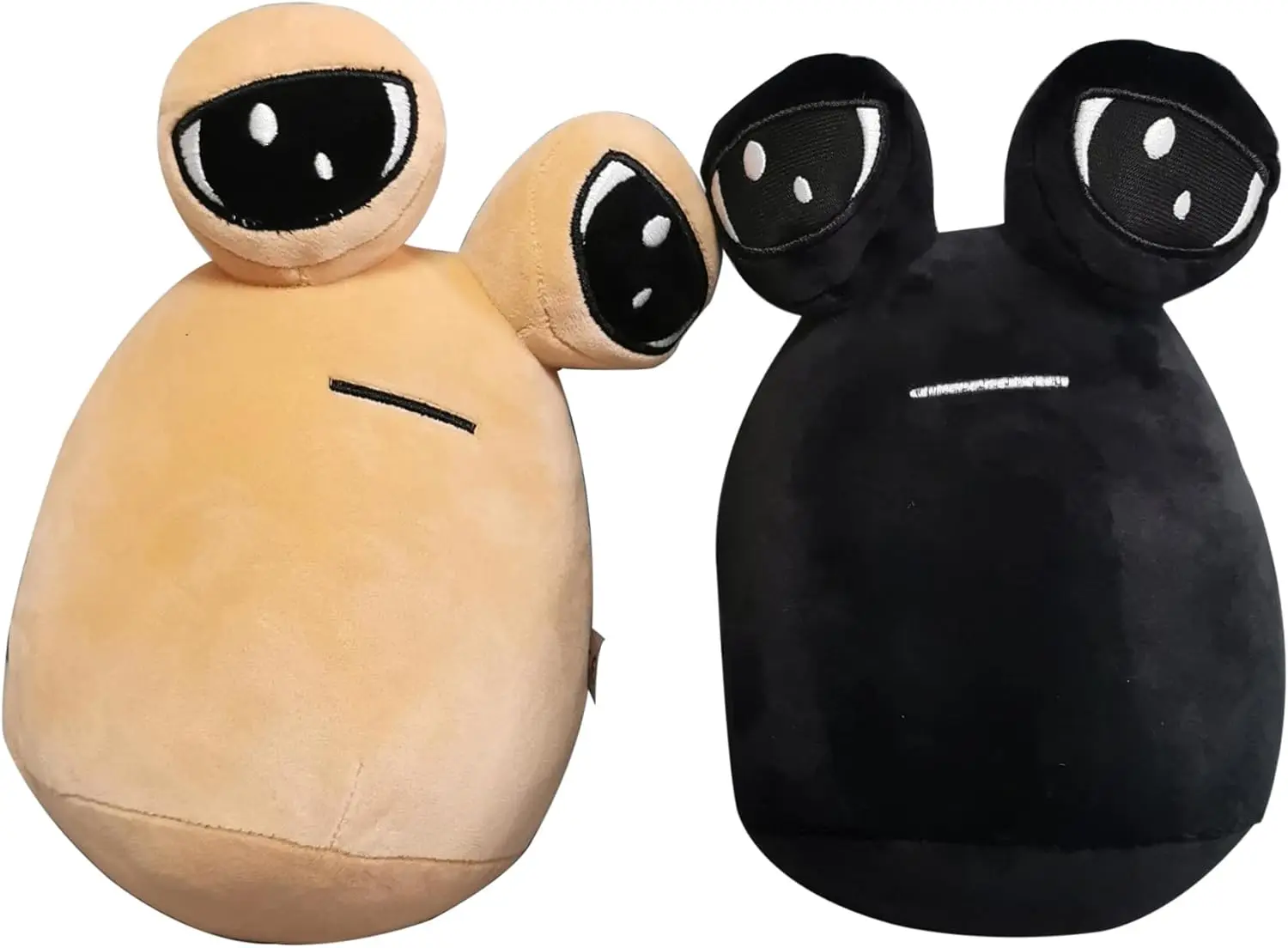 

2 Pcs Alien Pou Plush Toy,Cute Pou Stuffed Animal,8.6 Inch Sad Pou Plushie,Children's Day Gift,Birthday Gifts, Khaki+black