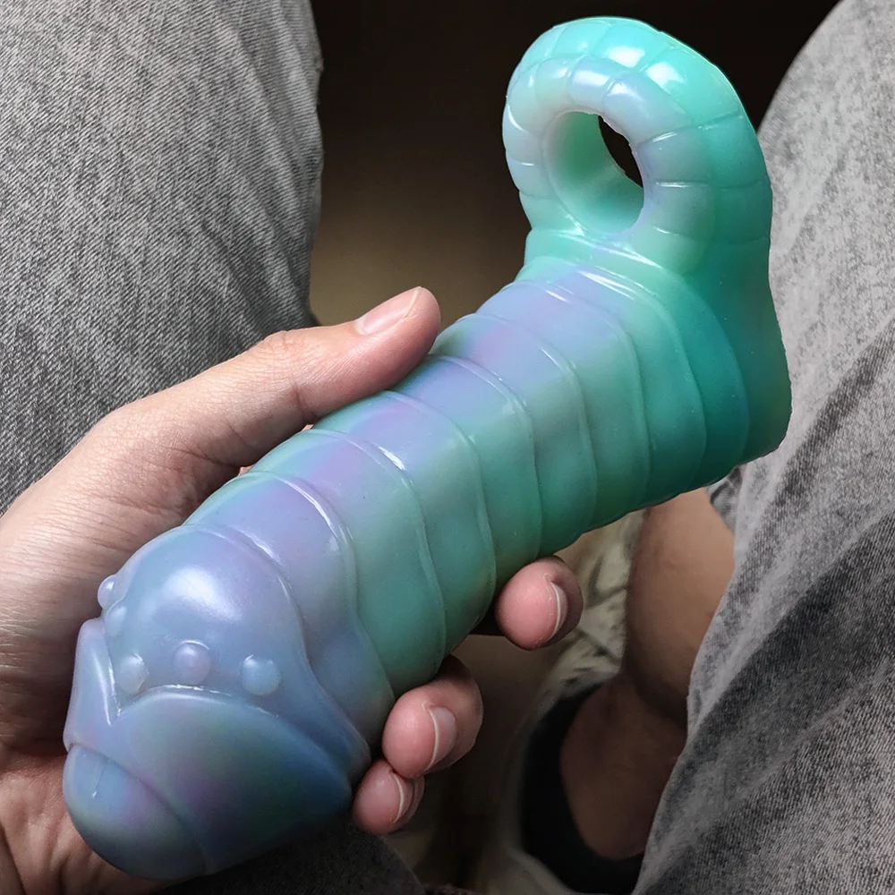 YOCY Luminous Monster Penis Sleeve Soft Silicone Flexible Cock Sheath Sex Toy For Men G-Spot Vaginal Anal Stimulator