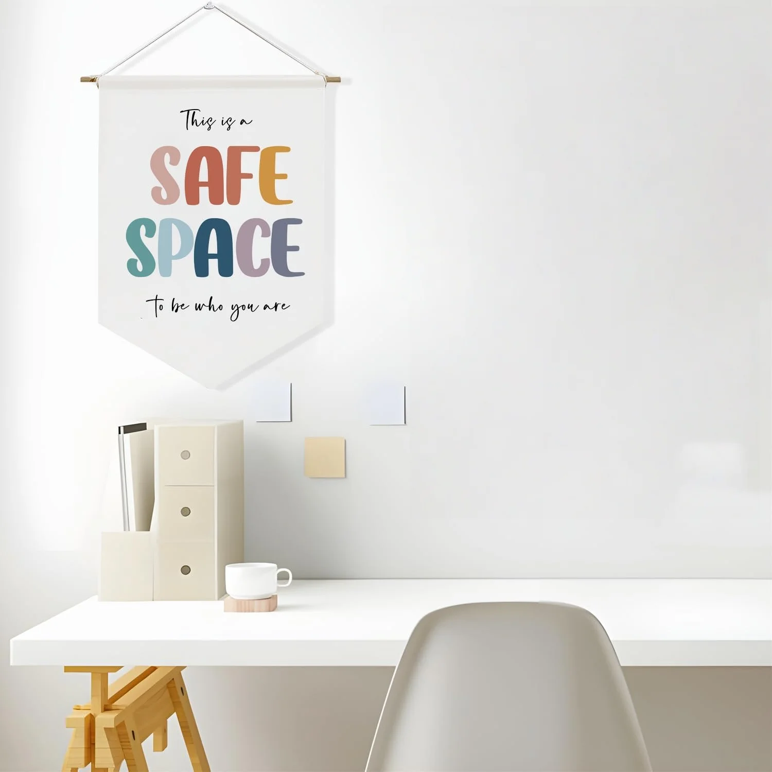 1 pancarta para colgar en la pared, decoración de pared para consultorio de terapia, banderín, esquina relajante, mentalidad de crecimiento