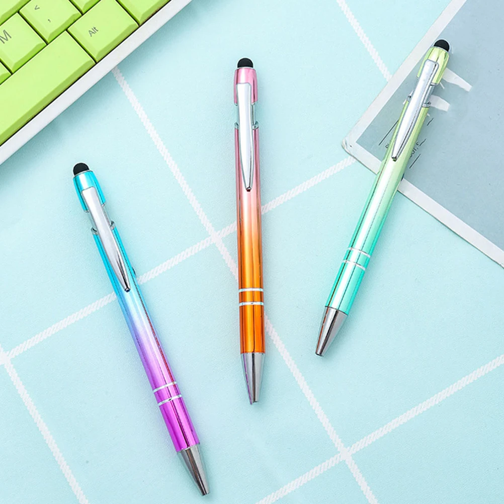 

6 шт. металлические шариковые ручки с сенсорным экраном, разноцветные гладкие чернила для студенческого офиса, инструменты для ежедневного письма, ручки, бытовая ручка для письма
