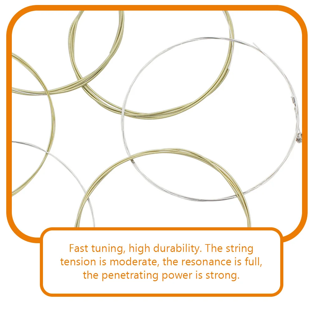6개입 기타 줄 브라스 어쿠스틱 포크 기타 줄 교체 세트 부식 방지 부드러운 전환 강한 베이스 트레블
