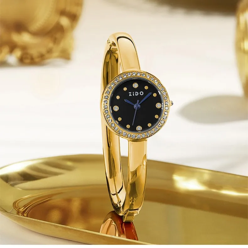 ساعة سوار، ساعة نسائية راقية، ساعة كوارتز فاخرة جديدة، ساعة يد نسائية من الفولاذ المقاوم للصدأ، هدية نسائية