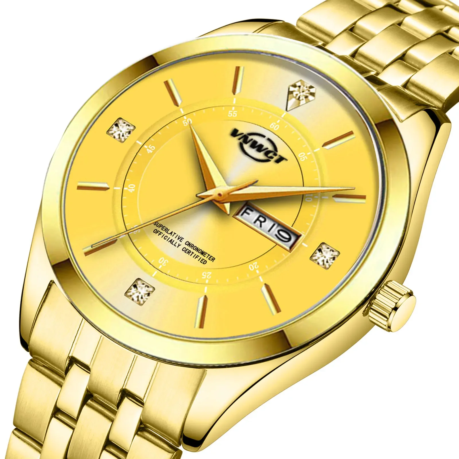 العلامة التجارية الفاخرة مقاوم للماء ساعة كوارتز عادية الفولاذ المقاوم للصدأ تاريخ الأعمال ساعة معصم Relogio Masculino