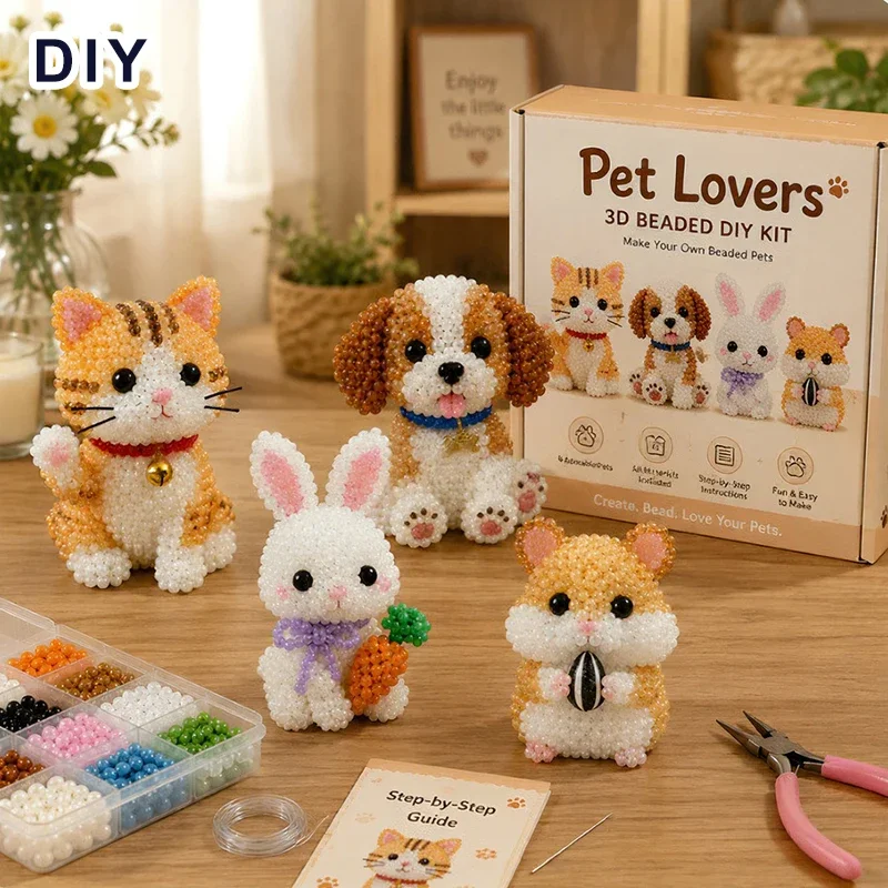 Diy Perlen Set Für Handgefertigte 3d Tierfiguren Bastelset_voghion.com