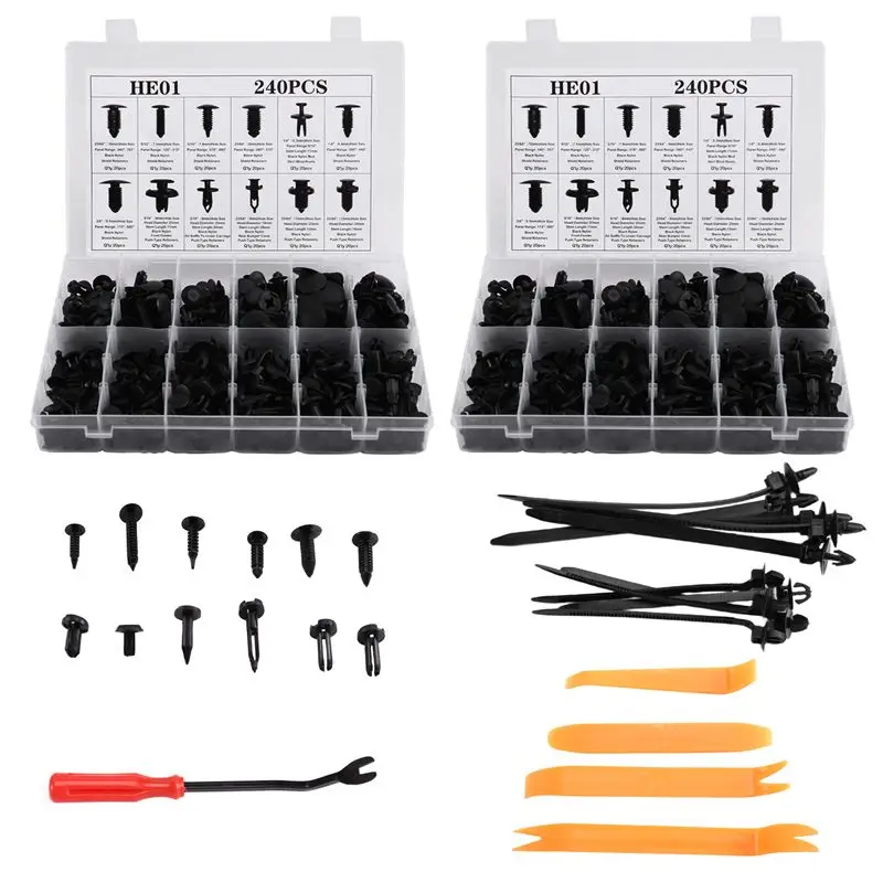 

AB98-Крепежные клипсы для бампера, пластиковые заклепки для автомобилей, набор пластиковых заклепок, инструмент для установки, декоративные клипсы для дверных панелей