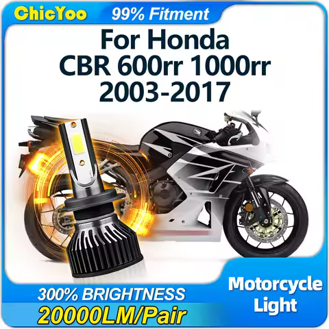 20000LM LED Headlight Bulb 120W Motorcycle Light 6000K White 12V For Honda CBR 600rr 1000rr 2003-2012 2013 2014 2015 2016 2017