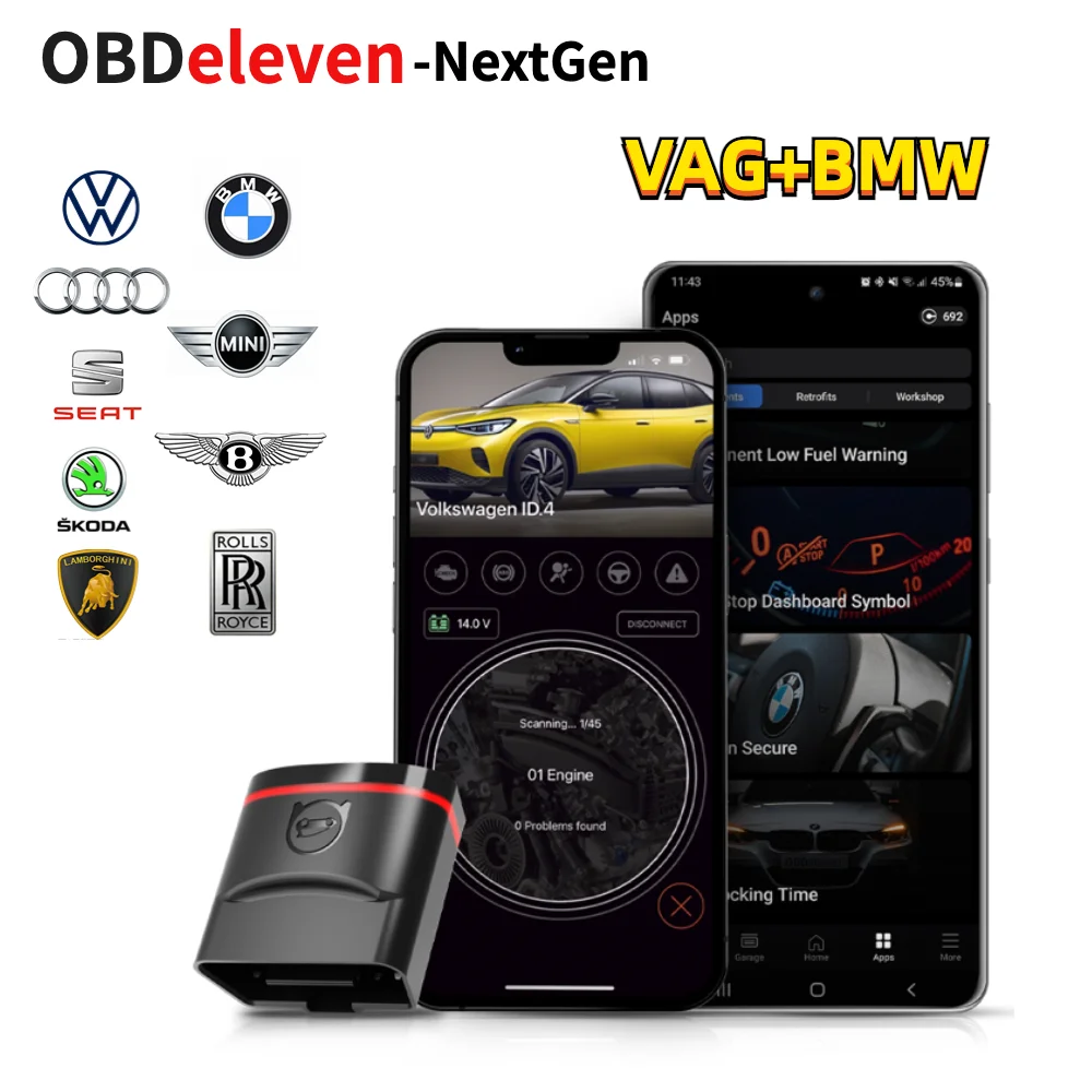 Original NEXTGEN OBDeleven BMW / VAG GROUP For IOS/Android Support VW Polo Golf Volkswagen/Audi A3 A4 /Seat/Skoda/BMW