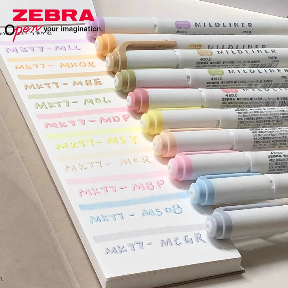 

Японские маркеры ZEBRA, набор ручек WKT7, пастельный маркер, маркер с двойной головкой, ручка для рисования, школьные принадлежности, милые канцелярские принадлежности