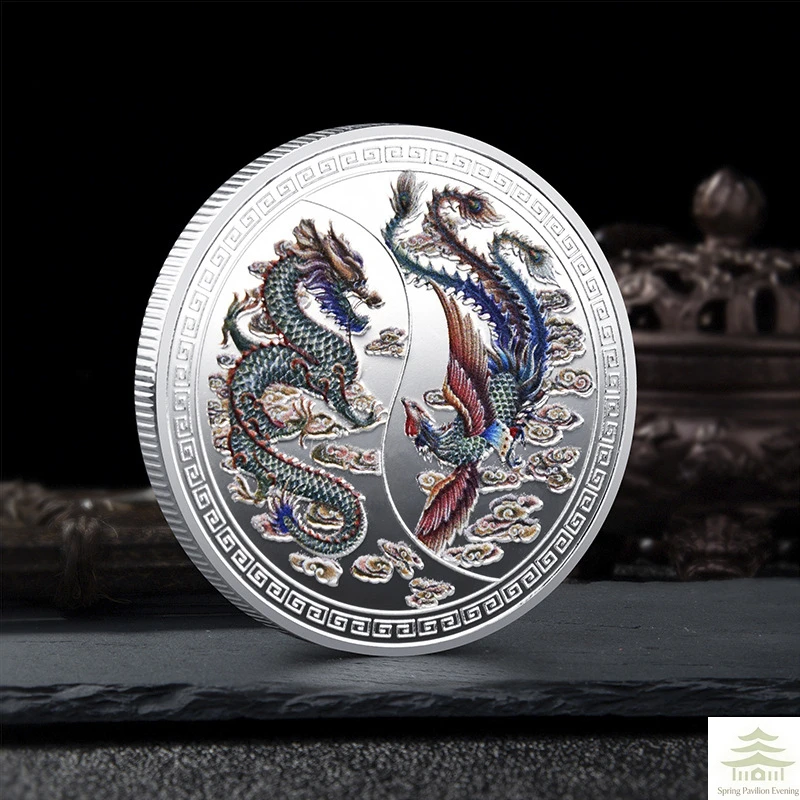 Souvenir Coin China Dragon and Phoenix Auspicious Commemorative Coin image 4