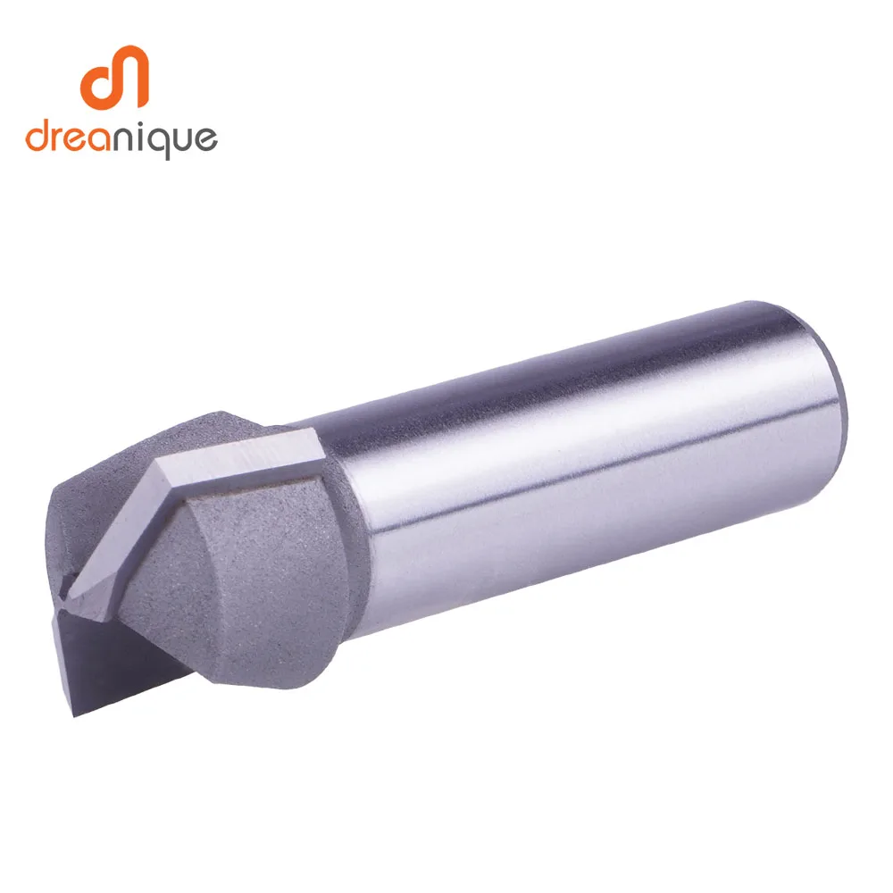 Dreanique 1pc 12,7mm Schaft V-GROOVE Bit für Aluminium Verbund material (acm) Platten 90 Grad cnc rechteckige Nut Router v Bit