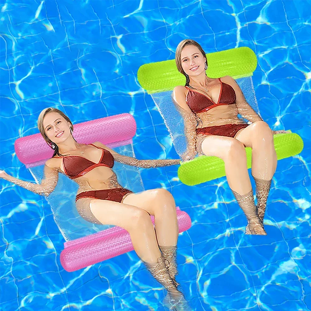 1PC หนา PVC Inflatable สีทึบแขวนเตียงประกายลอยสําหรับสระว่ายน้ําชายหาดฤดูร้อน Party Foldable98