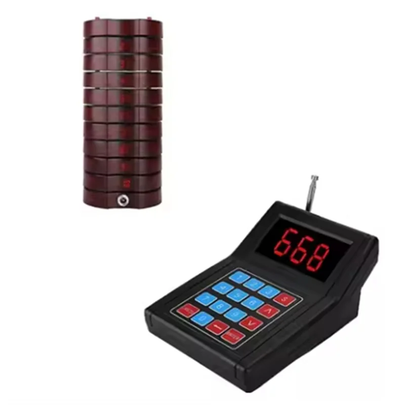 Wireless Guest Table Vibrating Call Button Waiter Buzzer Restaurant Coaster Pager Service Calling System