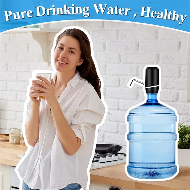 موزع مياه HIM-5 جالون، مضخة مياه كهربائية مع مفتاح وشحن USB، مضخة توزيع مياه محمولة