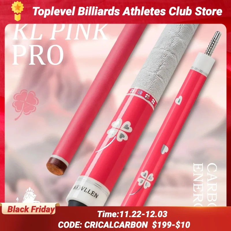 KONLLEN Pink Carbon Fiber Pool Cue Stick for Women KL-Pink-Pro 58