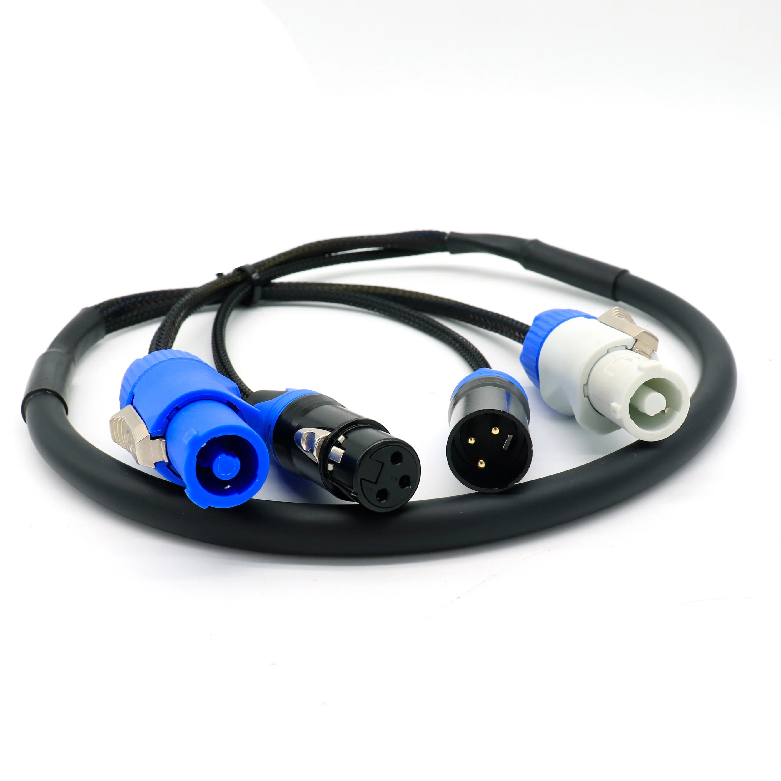 كابل كومبو مرن Powercon 1m 2m 3m 5m 1.5m XLR DMX512 كابل كومبي الطاقة 3x1.5mm2 لإضاءة المسرح برأس متحرك #2
