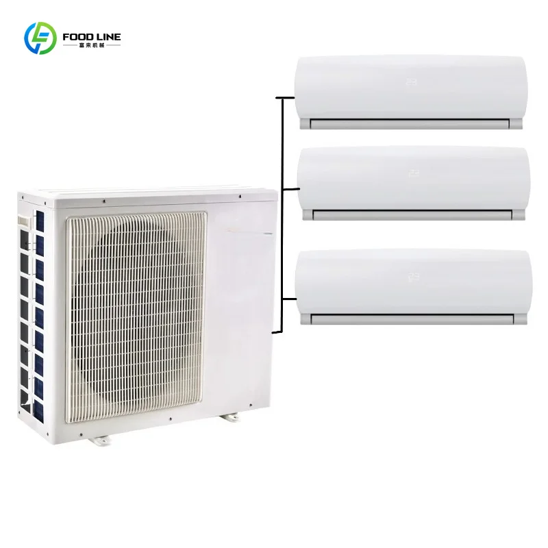 Manufacturer Premium 100% Solar Air Conditioning System, 1-to-3 Multi-split AC with 1 Outdoor & 3 Indoor Units