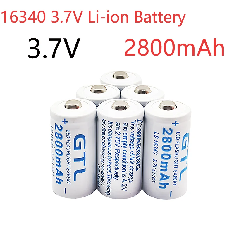 3.7V CR123A RCR 123 ICR 16340 2800mAh lpega 3.7V For Safety Camera Rechargeable Battery Lithium Ion L70