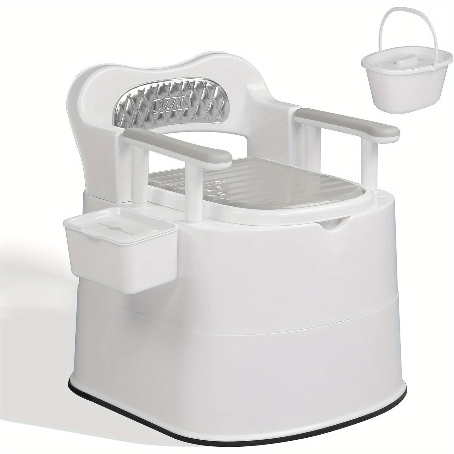 

Upgraded Portable Toilet for Adults and Elderly, Large Bedside Commode with Inner Bucket, Outdoor Use, Ideal for Disabled, Kids, RV, Boat, Van, Travel and Emergency