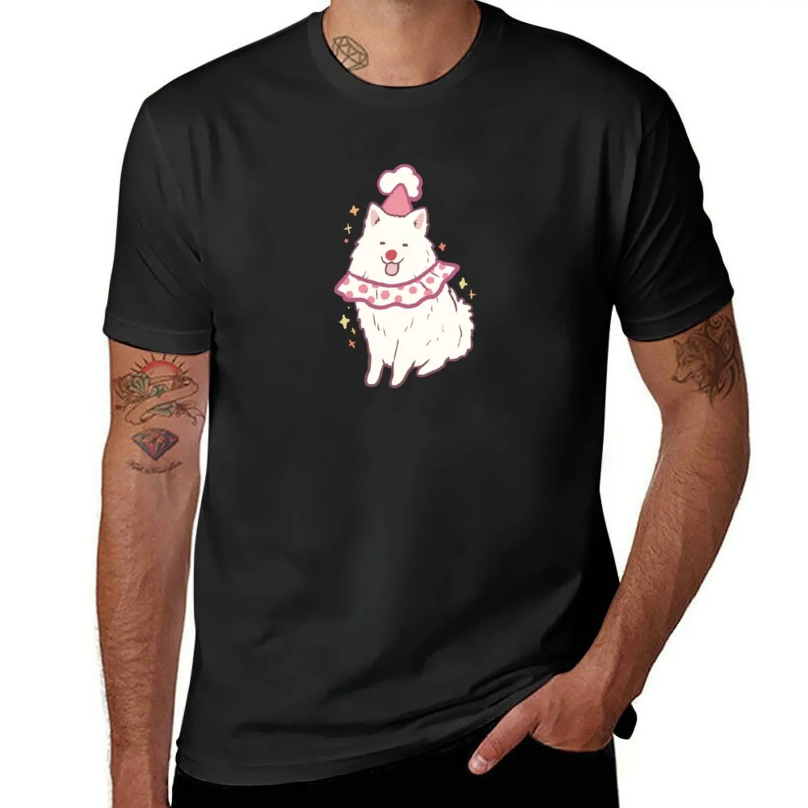 japanese spitz dog clown T-Shirt anime clothes shirts graphic tees customs mens graphic t-shirts hip hop