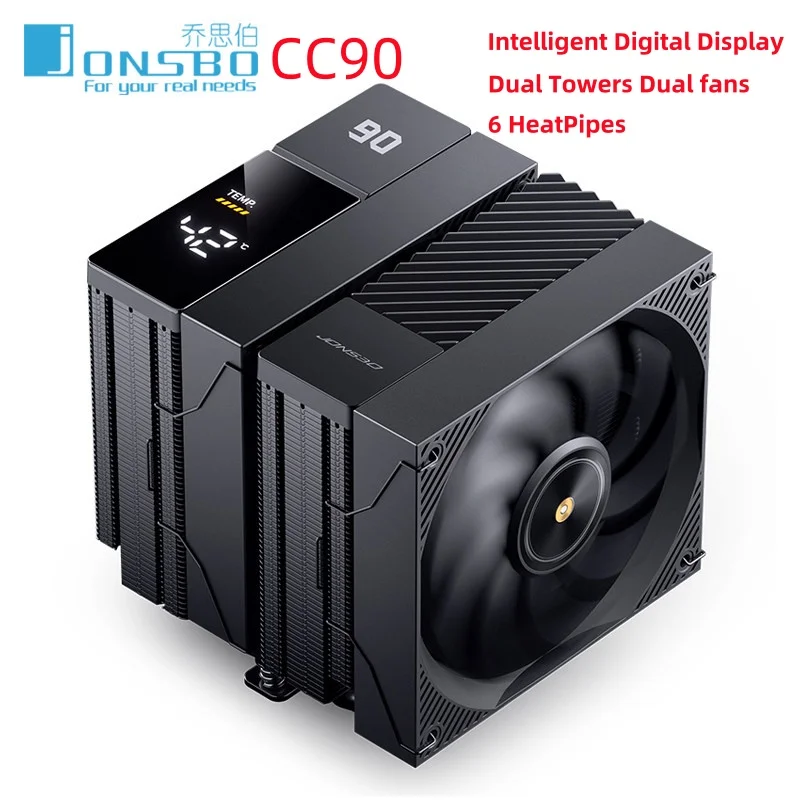 JONSBO CC90 Smart Screen Display Dual Tower CPU Cooler 6 HeatPipes Dual FAN PWM For AMD AM4 AM5 LGA 115X 1200 1700 1851