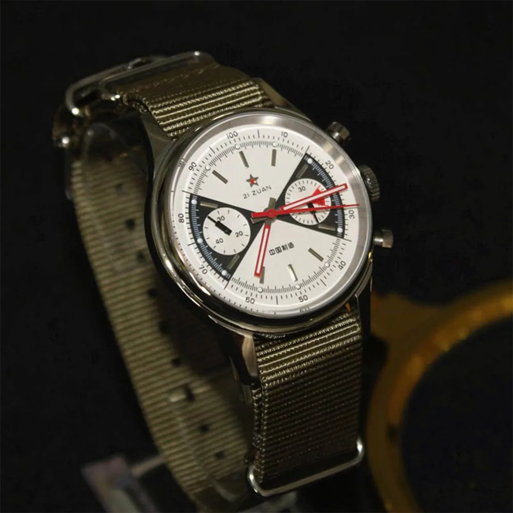 

40mm 1963 Pilot Watch Seagull St1901 Manual Chronograph Movement Luminous Pointer Waterproof Sapphire Men's Bronze WristWatch