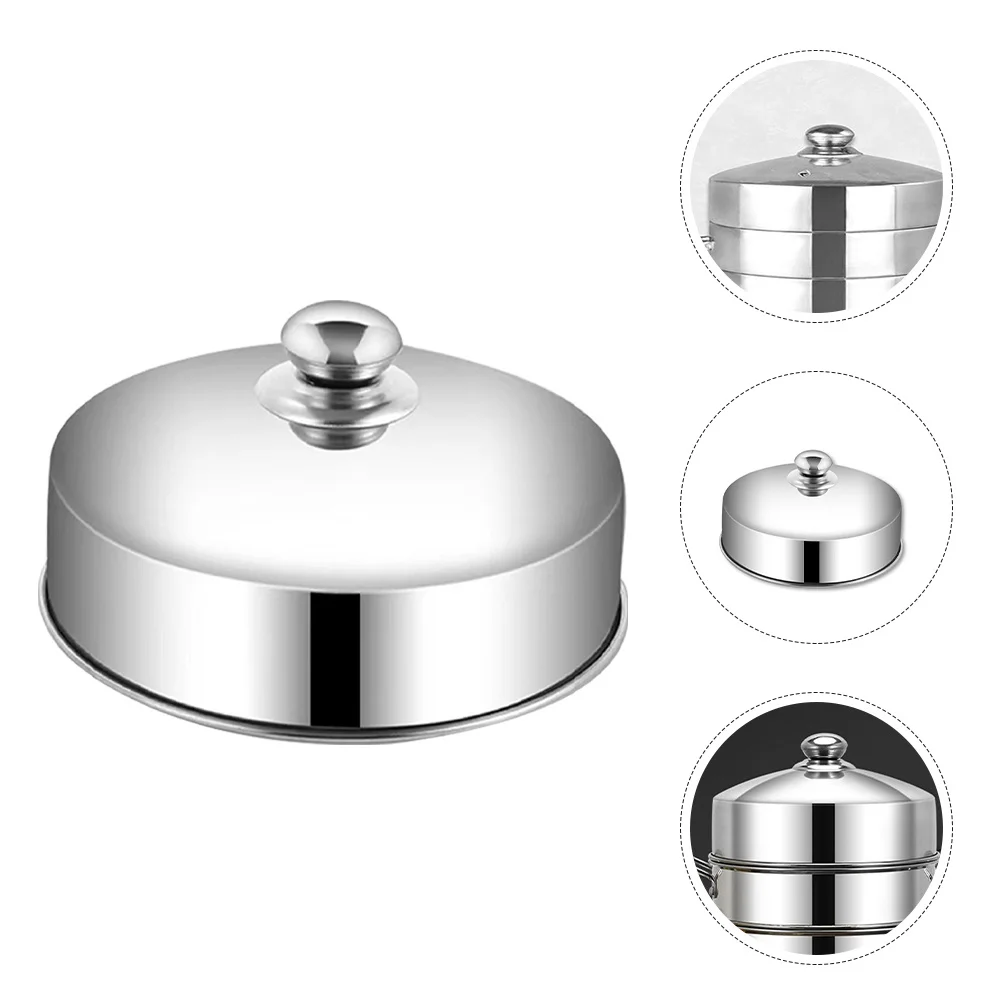 

Stainless Steel Steamer Lid 22Cm Round Pot Cover For Steak Grilling Food Dome Kitchen Accessory Steam Cap Cookware