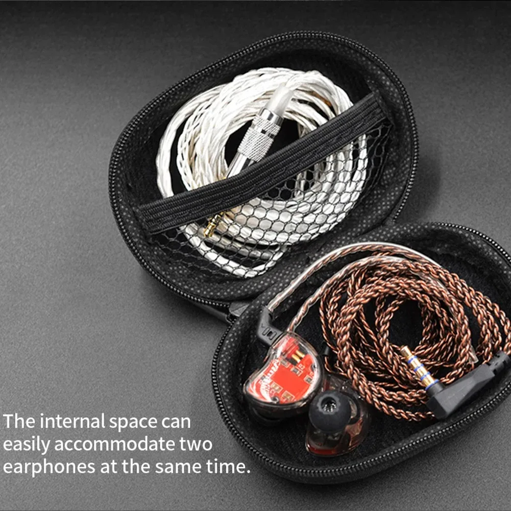 Bolsa de almacenamiento para auriculares con cable, estuche de transporte Universal para auriculares con cable, caja de almacenamiento de PU, bolsa organizadora para KZ BA10 AS10 ES4, 1-10 Uds.