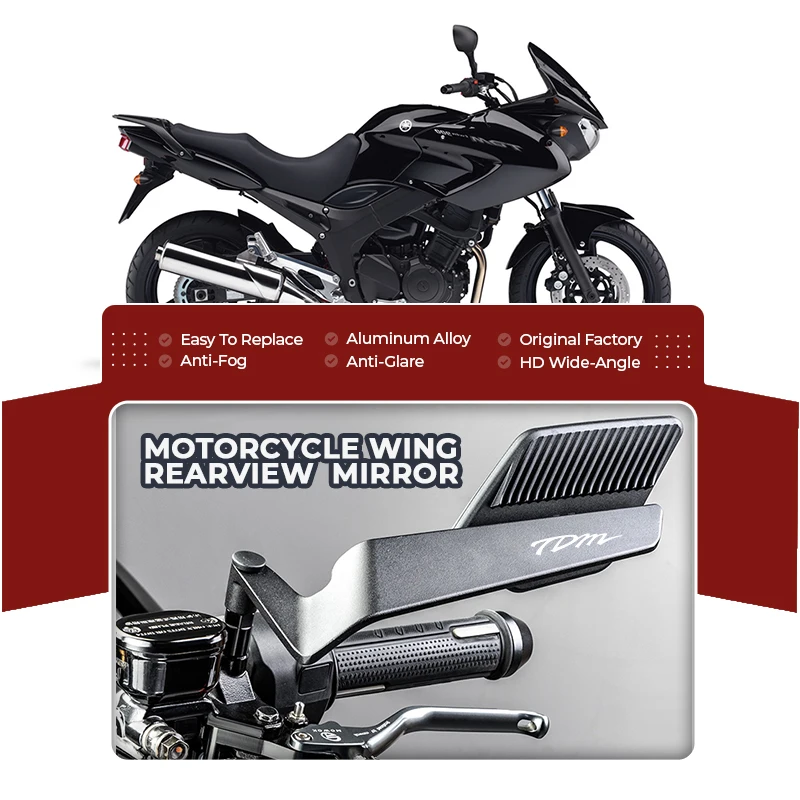 

Folding Motorcycle Wind Wing Aluminum Alloy Side Rearview Mirror For YAMAHA TDM850 TDM900 TDM 850 900 anti-glare Rearview Mirror