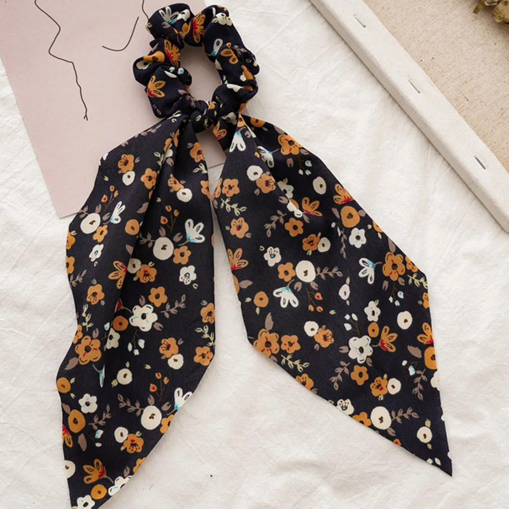 

5 Pcs Hair Ties Floral Ring Fashionable Rings Elastic Scrunchies Printing Long Decorative Headwear Woman