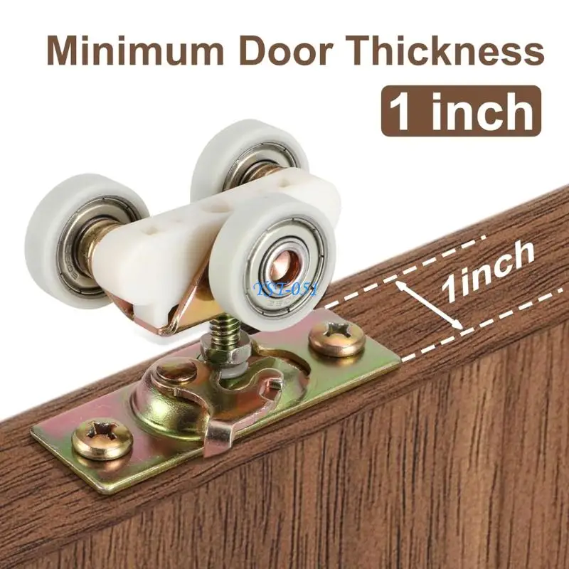 

E15A Glass Sliding Door Pulley Closet Rollers Replacement Quiet Universals Wheel Hardware Screen Roller Easy to Install