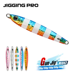 JIGGINGPRO Slim Metal Jig 20g-80g Long Casting Shore Jigging Lure Fast Sinking Saltwater Bait for Bonito Mackerel Bluefish