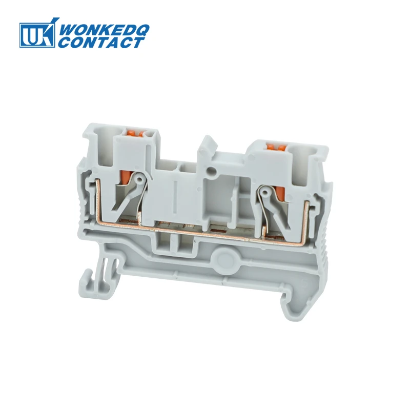 10 Uds PT 2,5 Terminal de empuje 2,5 mm2 Cable conector eléctrico bloque de terminales de carril DIN enchufe de tira de alimentación PT2.5 PT-2.5