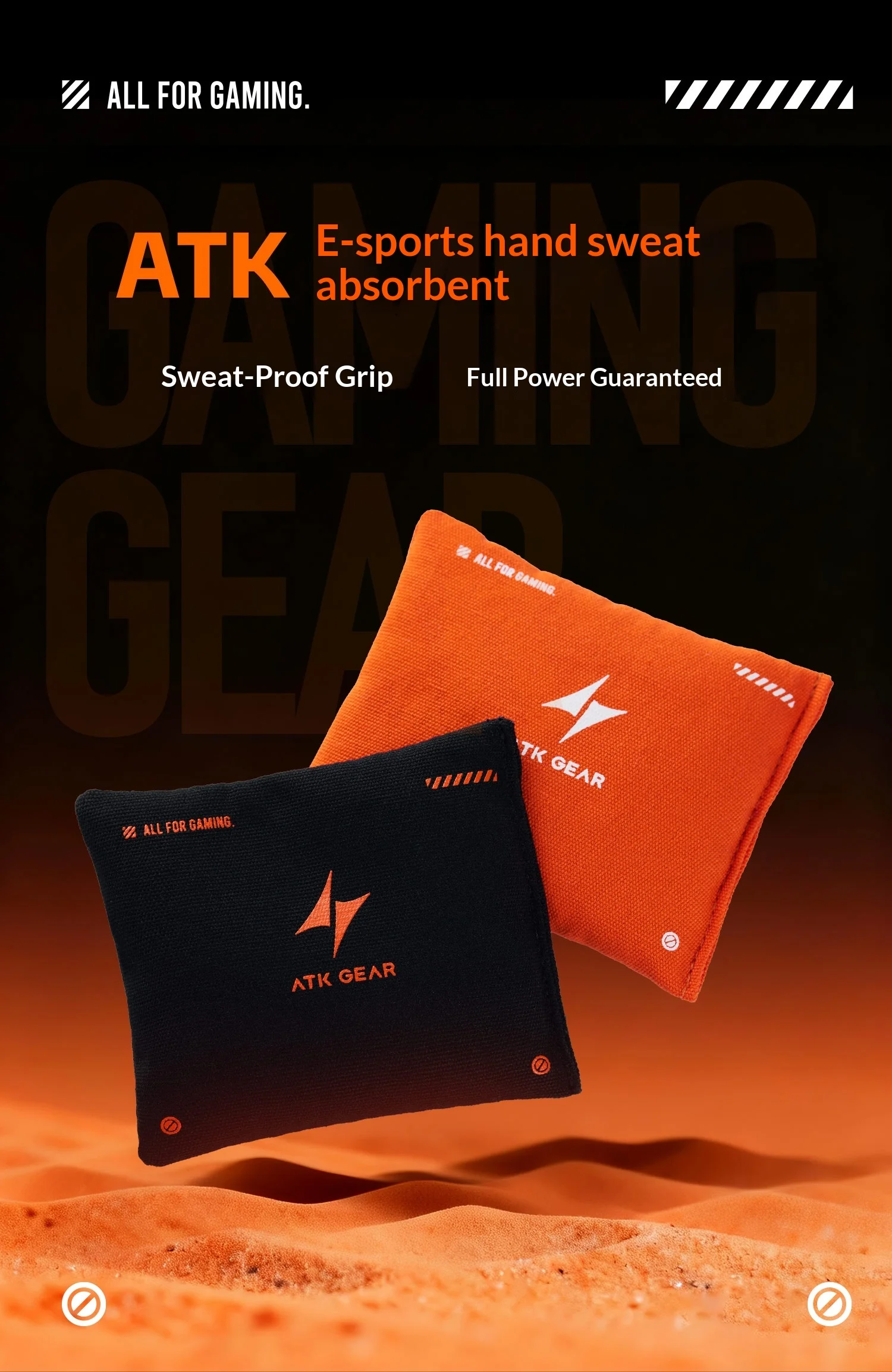 Bolsa Antitranspirante ATK GEAR E-Sport para Manos, Reduce la Sudoración en Jugadores de FPS