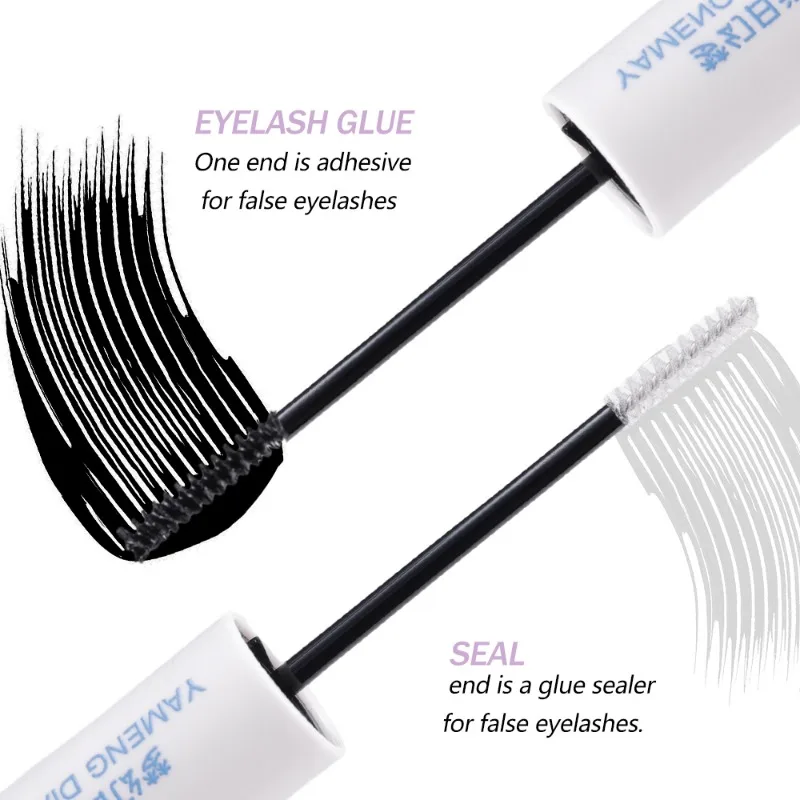 Waterproof Black Clear Eyelash Glue Mascara Double Head Lasting Bond Seal Eyelash Coating Raincoat Strong Hold Quick Dry Makeup