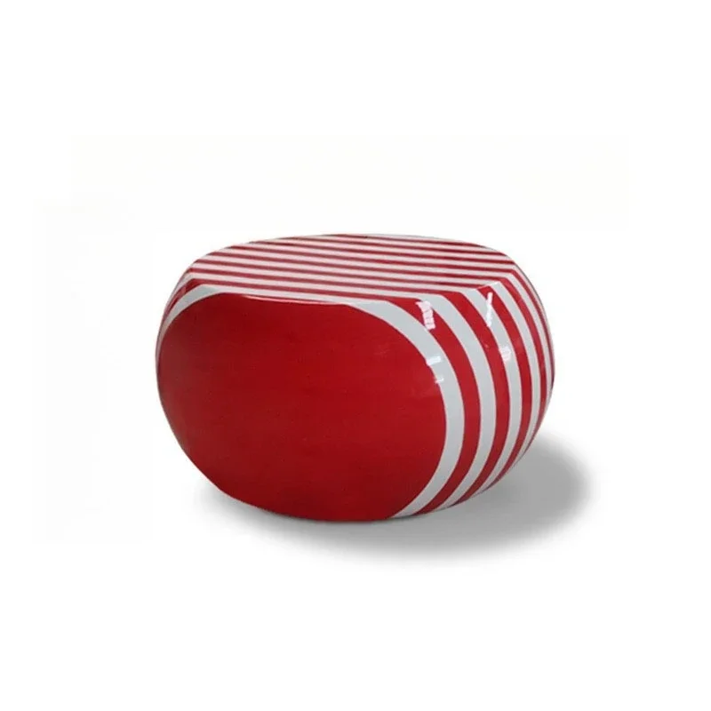 

FRP round line stool special-shaped pebble seat shopping mall Meichen candy leisure chair rest chair