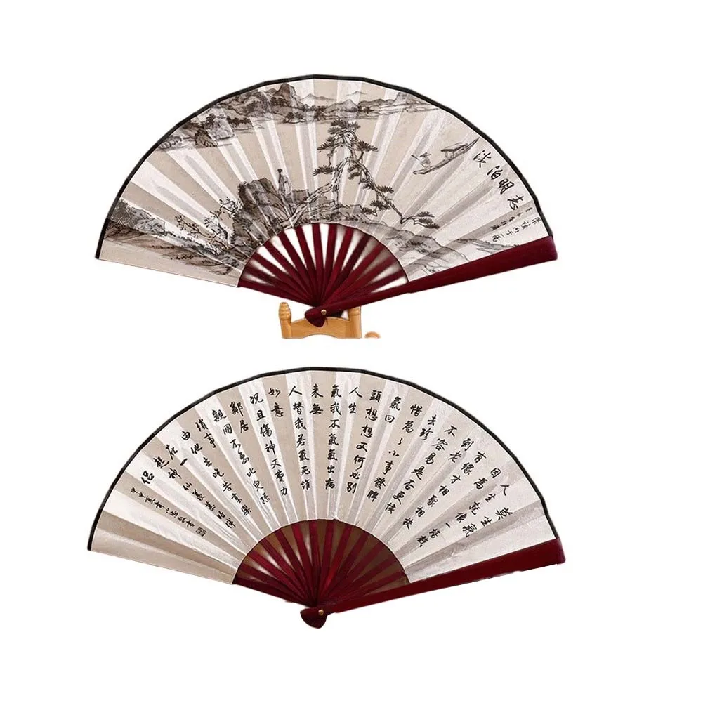 Chinese-Inspired Silk Wall Fan with Delicate Craftsmanship and Cultural Motifs Suitable for Modern Decor Settings