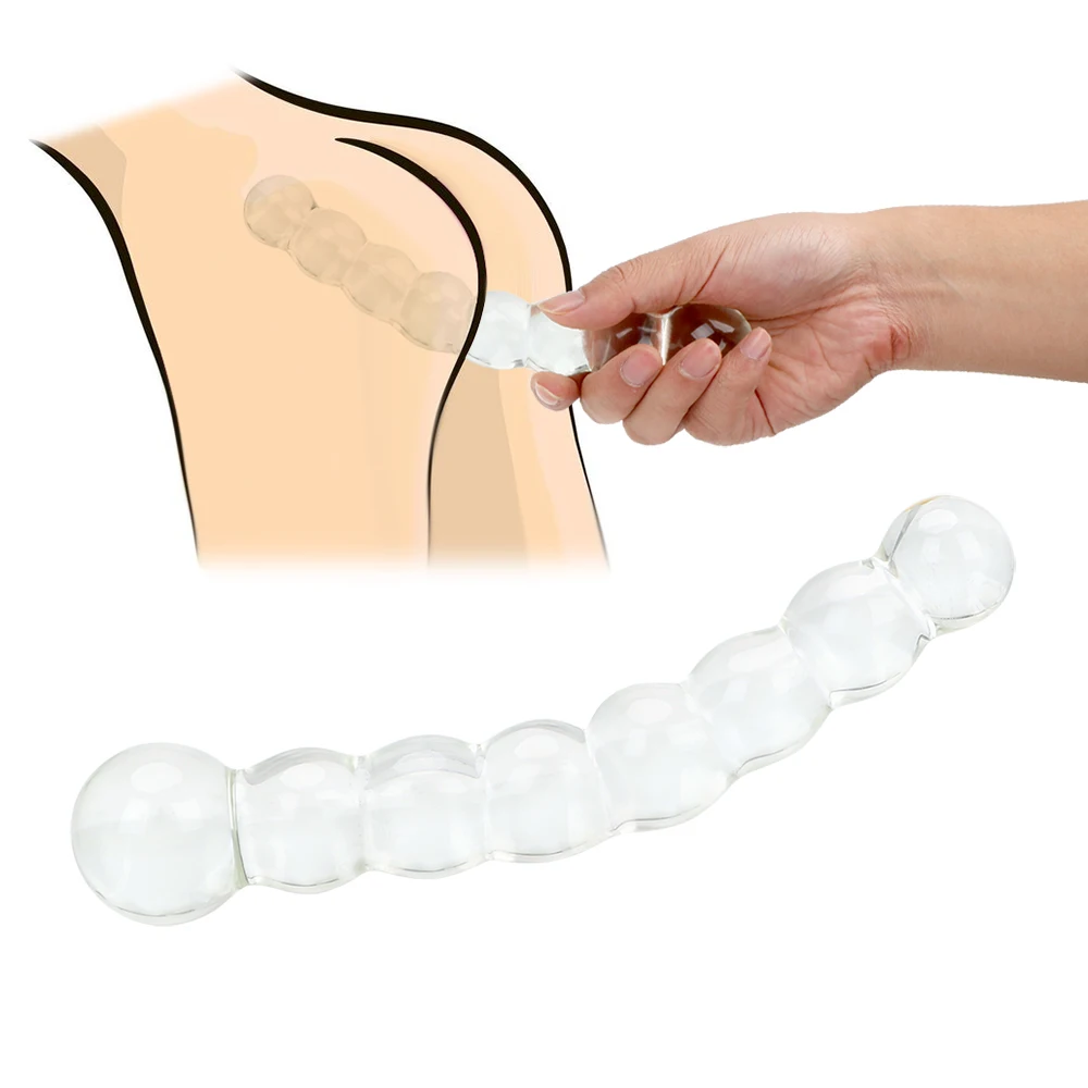 VATINE-consolador Anal de cristal para mujeres y hombres, 8 cuentas, masajeador de próstata, tapón Anal, masturbador, Juguetes sexuales