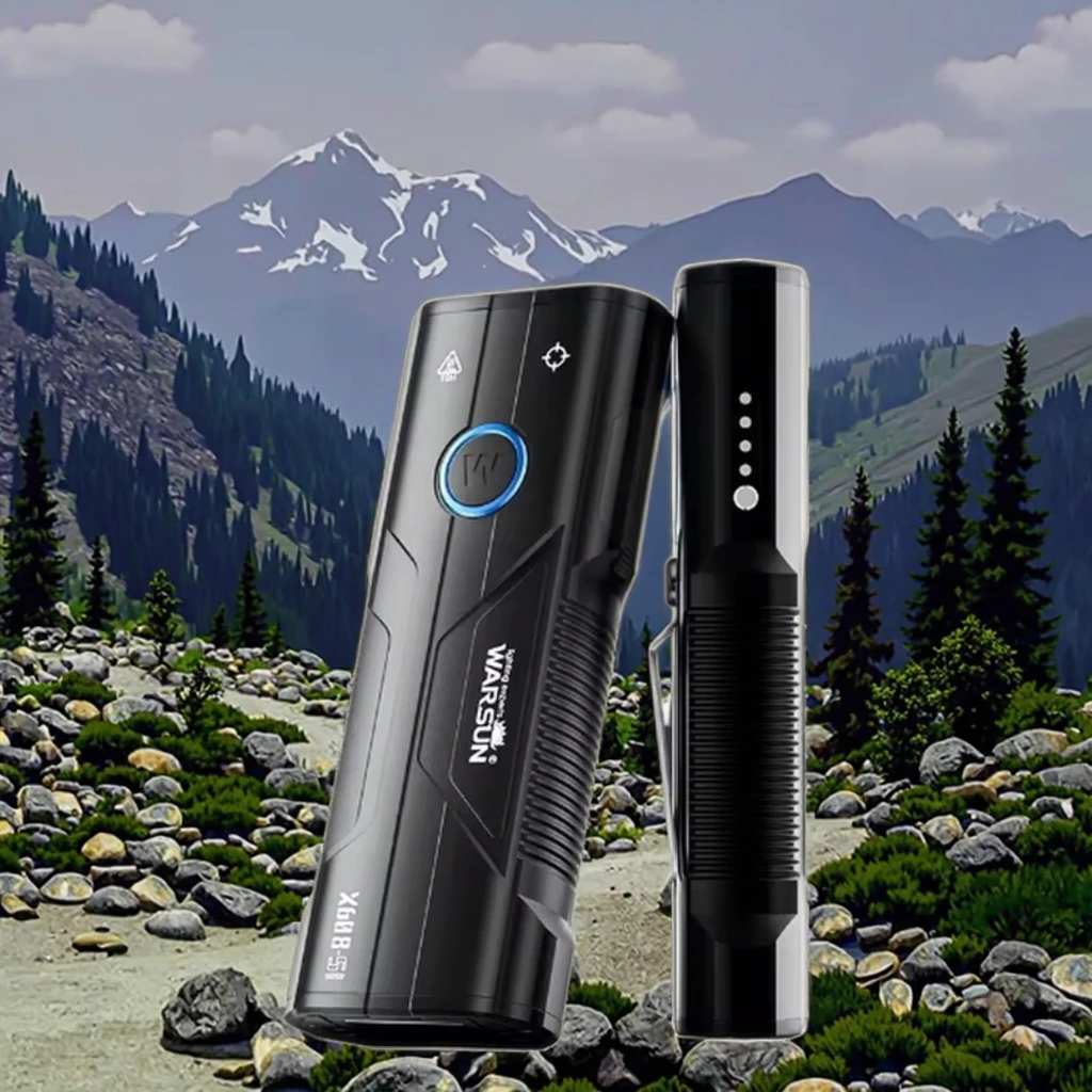 

1000 Lumens Multiple Rechargeable LED Flashlight Power Bank 3 in 1 Tactical Torch with 18650 Battery for Camping Self Defense