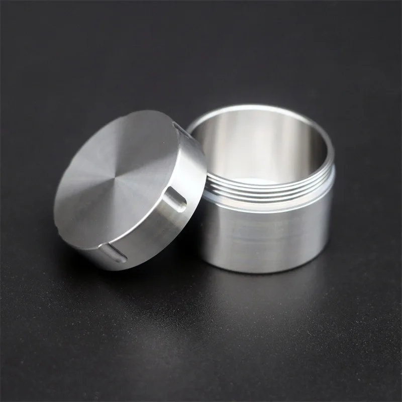 Round Titanium Alloy Sealed Capsule Portable Outdoor Waterproof Pill Box Survival Pill Box Container Tea EDC Storage Tank 10ML